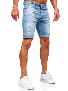 Bolf Herren Kurze Jeanshose Shorts Blau 0478