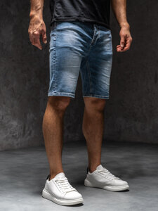 Bolf Herren Kurze Jeanshose Shorts Dunkalblau MP0277BCA1