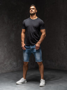 Bolf Herren Kurze Jeanshose Shorts Dunkalblau MP0277BCA1