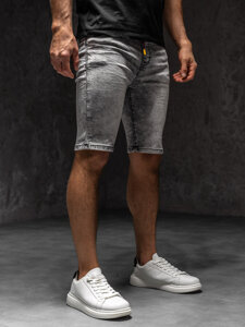 Bolf Herren Kurze Jeanshose Shorts Grau  TF181A1