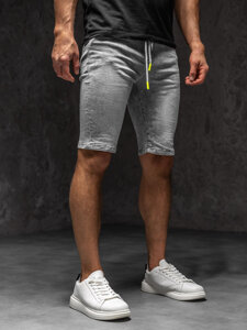 Bolf Herren Kurze Jeanshose Shorts Grau  TF235A1