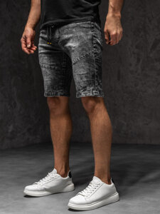 Bolf Herren Kurze Jeanshose Shorts Schwarz  TF174A1