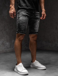 Bolf Herren Kurze Jeanshose Shorts Schwarz  TF188A1