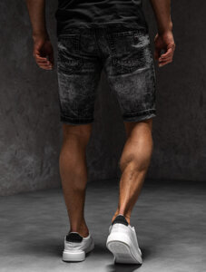 Bolf Herren Kurze Jeanshose Shorts Schwarz  TF188A1