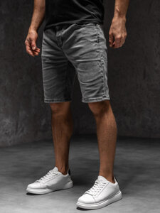 Bolf Herren Kurze Jeanshose Shorts Schwarzgrau  MP0274A1