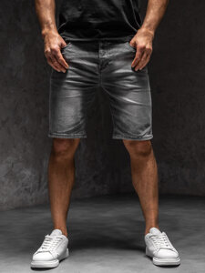 Bolf Herren Kurze Jeanshose Shorts Schwarzgrau  MP0277GCA1