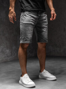 Bolf Herren Kurze Jeanshose Shorts Schwarzgrau  MP0277GSA1