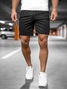 Bolf Herren Kurze Spoerhose Schwarz  68058A