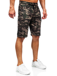 Bolf Herren Kurze Sporthose Camo Dunkelgrün JX862