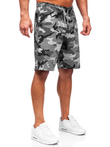 Bolf Herren Kurze Sporthose Camo Grau 8K283