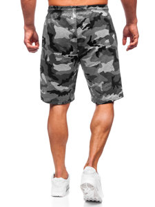 Bolf Herren Kurze Sporthose Camo Grau 8K283