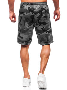 Bolf Herren Kurze Sporthose Camo Schwarzgrau  8K283