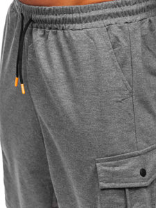 Bolf Herren Kurze Sporthose Cargohose Schwarzgrau  8K218