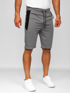 Bolf Herren Kurze Sporthose Shorts Grau-Schwarz  Q3874