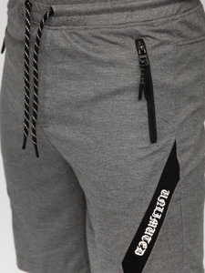 Bolf Herren Kurze Sporthose Shorts Grau-Schwarz  Q3875