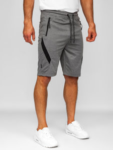 Bolf Herren Kurze Sporthose Shorts Grau-Schwarz  Q3875