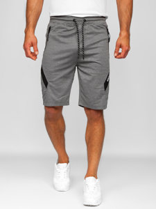 Bolf Herren Kurze Sporthose Shorts Grau-Schwarz  Q3875