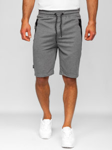 Bolf Herren Kurze Sporthose Shorts Grau-Schwarz  Q3876