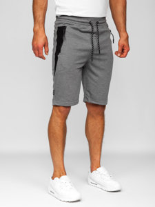 Bolf Herren Kurze Sporthose Shorts Grau-Schwarz  Q3876