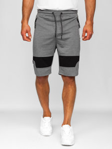 Bolf Herren Kurze Sporthose Shorts Grau-Schwarz  Q3877