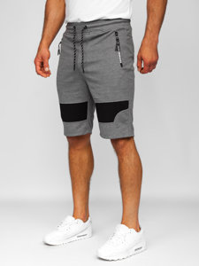 Bolf Herren Kurze Sporthose Shorts Grau-Schwarz  Q3877