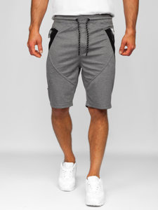 Bolf Herren Kurze Sporthose Shorts Grau-Schwarz  Q3878