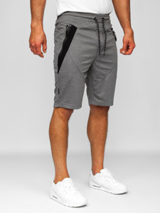 Bolf Herren Kurze Sporthose Shorts Grau-Schwarz  Q3878