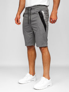 Bolf Herren Kurze Sporthose Shorts Grau-Schwarz  Q3878