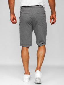 Bolf Herren Kurze Sporthose Shorts Grau-Weiß  Q3875