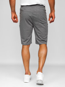 Bolf Herren Kurze Sporthose Shorts Grau-Weiß  Q3876