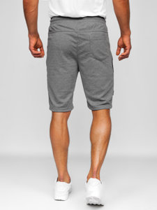 Bolf Herren Kurze Sporthose Shorts Grau-Weiß  Q3878