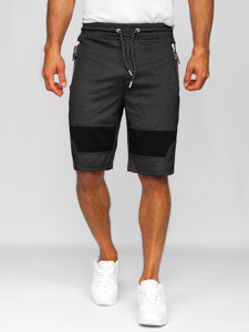 Bolf Herren Kurze Sporthose Shorts Schwarz-Weiß  Q3877