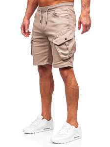 Bolf Herren Kurze Stoffhose Cargoshorts Beige  384k