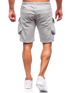 Bolf Herren Kurze Stoffhose Cargoshorts Grau  384K