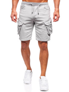 Bolf Herren Kurze Stoffhose Cargoshorts Grau  384K