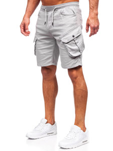 Bolf Herren Kurze Stoffhose Cargoshorts Grau  384K