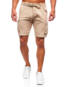 Bolf Herren Kurze Stoffhose mit Gürtel Cargoshorts Camel 010