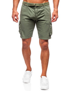 Bolf Herren Kurze Stoffhose mit Gürtel Cargoshorts Khaki  010