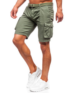 Bolf Herren Kurze Stoffhose mit Gürtel Cargoshorts Khaki  010