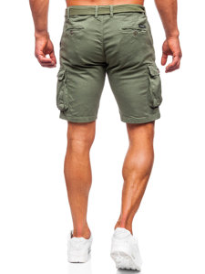 Bolf Herren Kurze Stoffhose mit Gürtel Cargoshorts Khaki  010