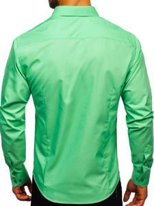 Bolf Herren Langarm Hemd Elegant Mintgrün  1703