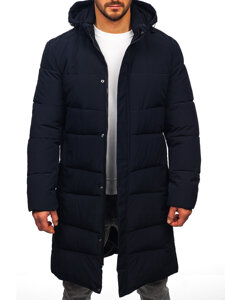 Bolf Herren Lange Gepolsterte Winterjacke Dunkalblau  31M5009