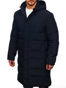 Bolf Herren Lange Gepolsterte Winterjacke Dunkalblau  31M5009