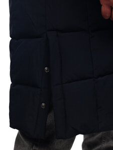 Bolf Herren Lange Gepolsterte Winterjacke Dunkalblau  31M5009