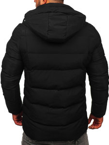 Bolf Herren Lange Gepolsterte Winterjacke Schwarz  22M57