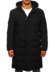 Bolf Herren Lange Gepolsterte Winterjacke Schwarz  31M5009