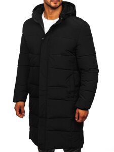 Bolf Herren Lange Gepolsterte Winterjacke Schwarz  31M5009