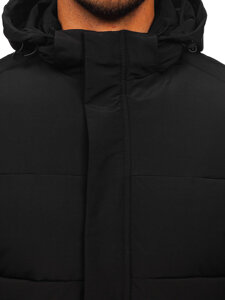 Bolf Herren Lange Gepolsterte Winterjacke Schwarz  31M5009