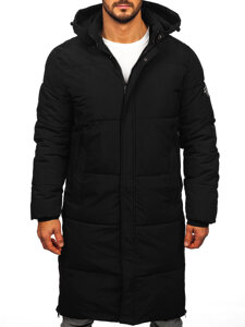 Bolf Herren Lange Gepolsterte Winterjacke Schwarz  91M9912