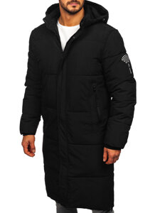 Bolf Herren Lange Gepolsterte Winterjacke Schwarz  91M9912